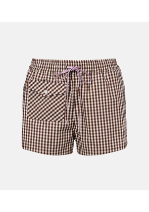 Valentino Gingham cotton poplin shorts