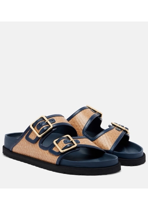 Birkenstock 1774 Arizona leather-trimmed woven sandals