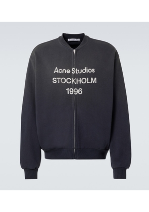 Acne Studios Logo cotton-blend zip-up sweatshirt