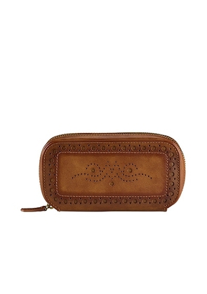 WOLF Brogue 2 Piece Watch Zip Case in Burnished Brown - Brown. Size all.