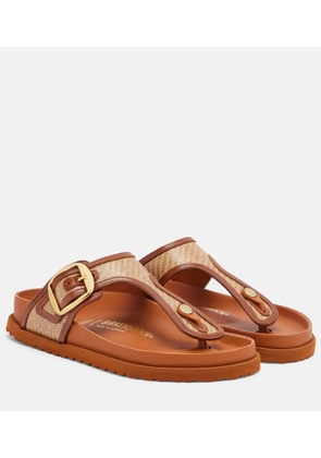 Birkenstock 1774 Gizeh leather-trimmed woven thong sandals