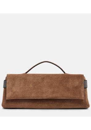 Brunello Cucinelli Essence Small suede top-handle bag