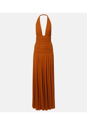 Staud Alessandra halterneck mesh maxi dress
