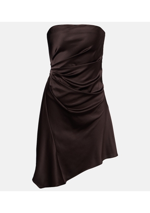 Staud Adriana draped silk-blend minidress