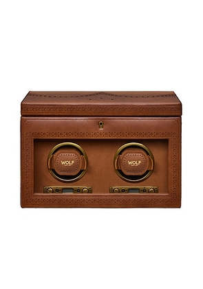 WOLF Brogue Double Winder With Storage in Burnished Brown - Brown. Size all.