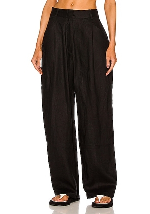 AEXAE Linen Trousers in Black - Black. Size XS (also in ).