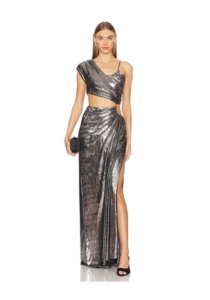 ET OCHS Shiloh Gown in Metallic Silver. Size 12. Also in 10.