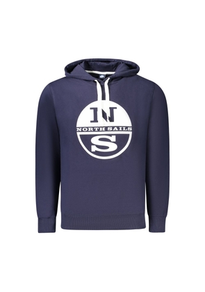 North Sails Blue Cotton Men's Hoodie - 3XL