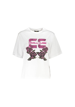 Cavalli Class Bianco Cotton Women's T-Shirt - L