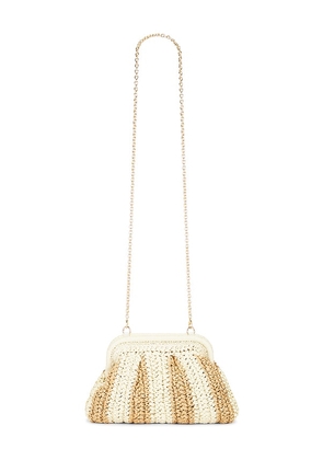 Dolce Vita Hydra Framed Raffia Clutch in Neutral.