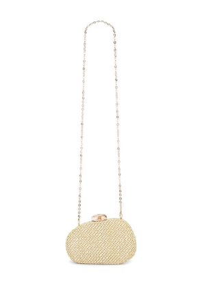 Dolce Vita Dionne Raffia Box Clutch in Neutral.