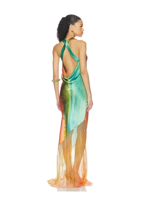 Donde Esteban Formentera Silk Long Dress in Multi. Size XS. Also in S, M, L.