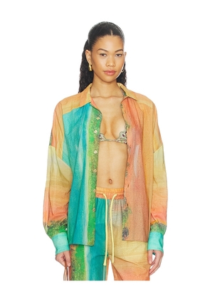 Donde Esteban Formentera Cotton Voile Shirt in Multi. Size XS. Also in S, M, L.