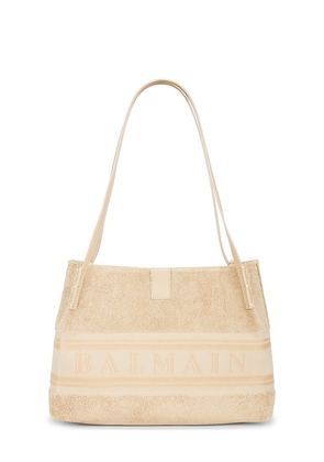 BALMAIN Small Release Shopper Bag in Beige.