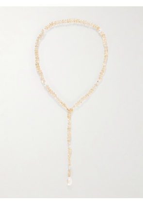 Loren Stewart - Solstice Sautoir 14-karat Gold, Pearl And Citrine Beaded Necklace - One size