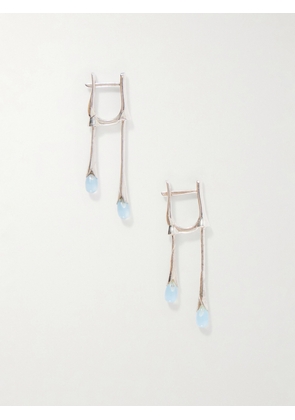 Loren Stewart - Gocciola Sterling Silver And Chalcedony Hoop Earrings - One size