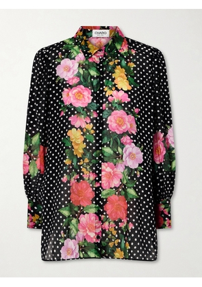 Charo Ruiz - Ronda Printed Cotton-blend Voile Blouse - Blue - x small,small,medium,large,x large