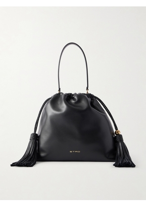 Etro - Kalispera Tasseled Leather Shoulder Bag - Black - One size