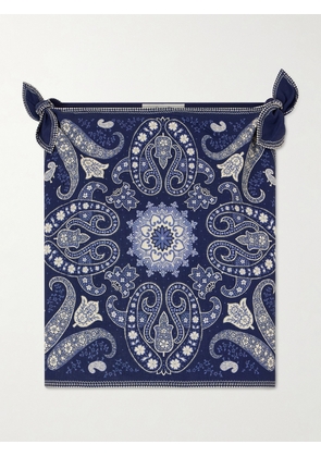Sea - Emilina Knotted Printed Linen And Cotton-blend Tank - Blue - xx small,x small,small,medium,large,x large