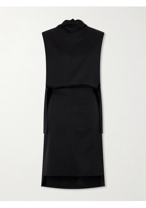 Brandon Maxwell - The Noa Gathered Wool-twill Turtleneck Mini Dress - Black - US0,US2,US4,US6,US8,US10