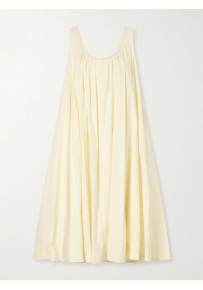 Brandon Maxwell - The Lennox Pleated Stretch-cotton Poplin Midi Dress - Yellow - US0,US2,US4,US6,US8,US10
