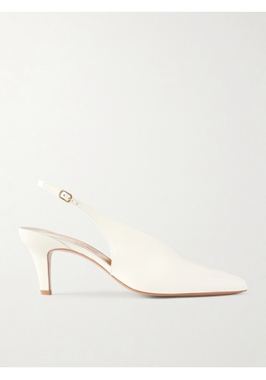Chloé - Suzie Leather Slingback Pumps - White - IT35,IT36,IT37,IT37.5,IT38,IT38.5,IT39,IT39.5,IT40,IT41