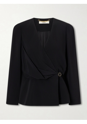 Chloé - Gathered Faille Blouse - Black - FR 34,FR 36,FR 38,FR 40,FR 42,FR 44