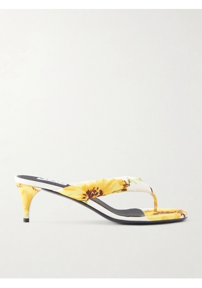 Alaïa - Tong 55 Patent Leather-trimmed Sandals - Yellow - IT36,IT37,IT38,IT39,IT40,IT40.5