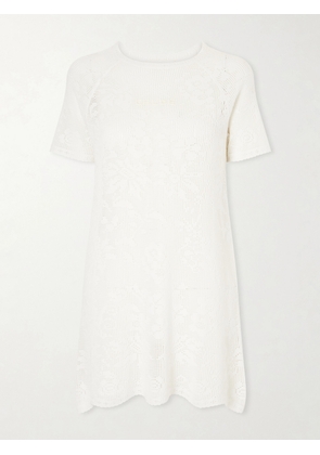 Chloé - Crochet-knit Cotton Mini Dress - White - x small,small,medium,large,x large