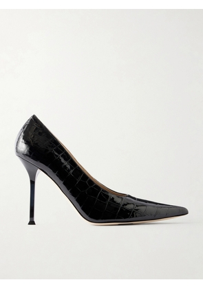 CHRISTEN - Helix 95 Croc-effect Patent Leather Pumps - Black - IT36,IT37,IT37.5,IT38,IT38.5,IT39,IT39.5,IT40,IT41,IT42