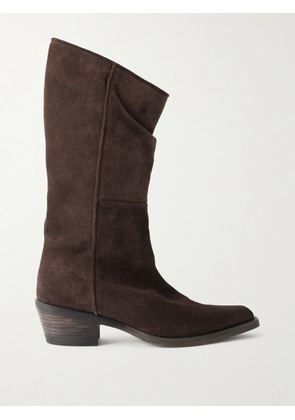 KHAITE - Clive Suede Knee Boots - Brown - IT35,IT36,IT37,IT37.5,IT38,IT39,IT40,IT41,IT42