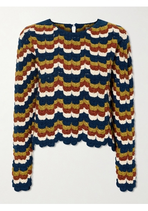 ESCVDO - Lucero Crocheted Cotton Blouse - Blue - x small,small,medium,large,x large