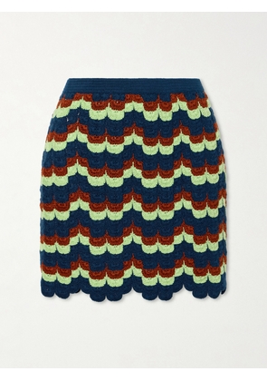 ESCVDO - Alba Crocheted Cotton Mini Skirt - Blue - x small,small,medium,large,x large