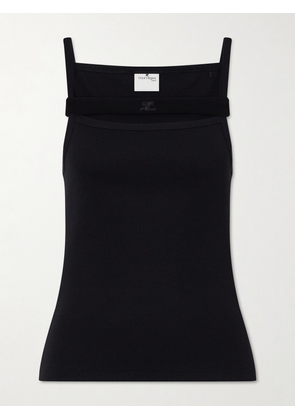 COURREGES - 90's Ribbed Cotton-blend Jersey Tank - Black - x small,small,medium,large,x large,xx large