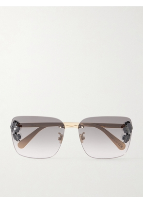 DIOR Eyewear - Dior Clover S2u Square-frame Gold-tone Sunglasses - One size