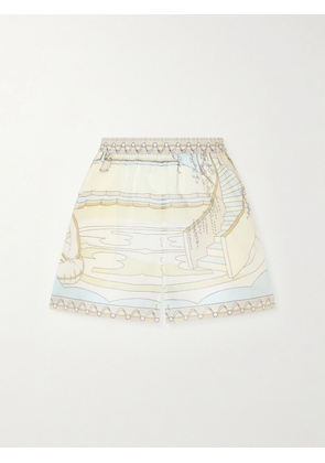 Tory Burch - Printed Cotton Shorts - Neutrals - x small,small,medium,large