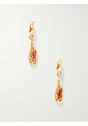 Simuero - Naranja Gold Plated Citrine Drop Earrings - Red - One size
