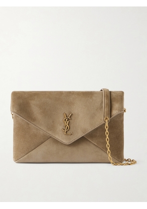 SAINT LAURENT - Cassandre Suede Shoulder Bag - Brown - One size