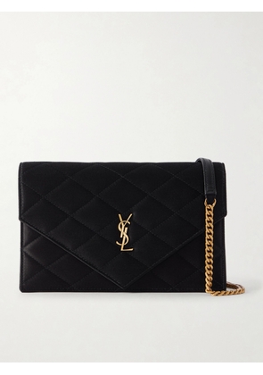 SAINT LAURENT - Paris Quilted Satin Shoulder Bag - Black - One size