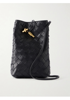 Bottega Veneta - Andiamo Intrecciato Leather Phone Pouch - Black - One size