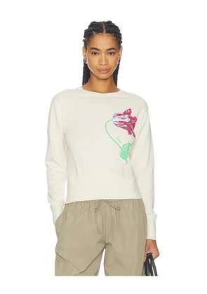 Kenzo Tulip Jumper in White. Size XS. Also in S, M, L.
