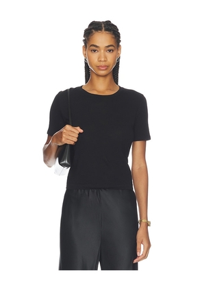 L'AGENCE Stormy Short Sleeve Crop Crew Neck Tee in Black. Size XS. Also in L, M, S.