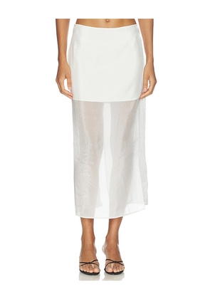 SANS FAFF Cove Silk Skirt in White. Size XS. Also in L, M, S.