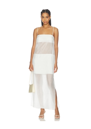 SANS FAFF Cove Silk Maxi Dress in White. Size XS. Also in S, M, L.