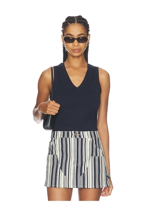 RENGGLI V-neck Tank in Navy. Size XS. Also in S, M, L, XL/1X.