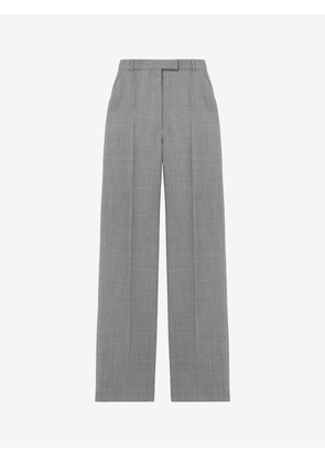 McQueen Grisaille Wool Tailored Trousers - Black - Women - 8