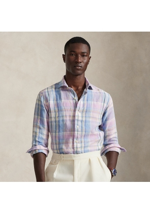Classic Fit Plaid Slub Linen Shirt
