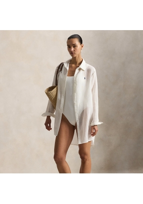 Cotton-Linen Shirt dress Cover-Up
