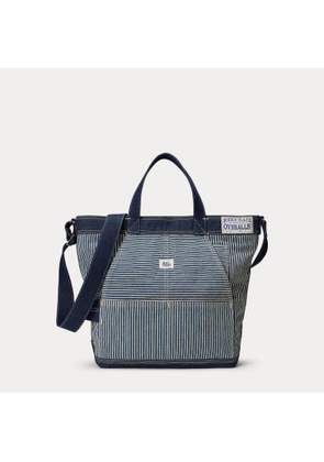 Indigo Striped Twill Tote