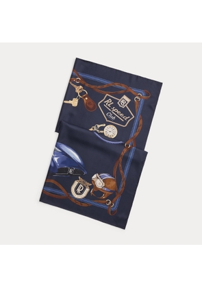 Automobile-Print Silk Square Scarf